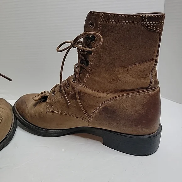 ARIAT Heritage ATS 32525 Brown Leather Lace Up Work Boots 10.5 D Soft Toe - Picture 5 of 9
